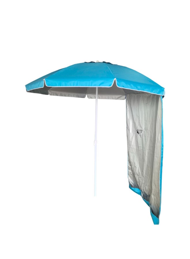 TWT UV Protection Beach Parasol with Sunshield Blue and White 2.1 m BU2134 - Image 2